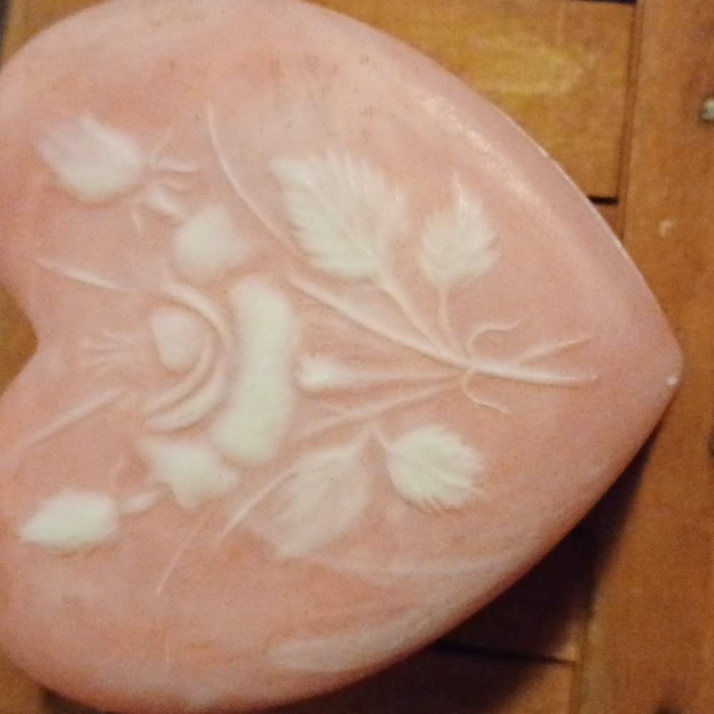 Vintage Incolay heart shaped trinket box